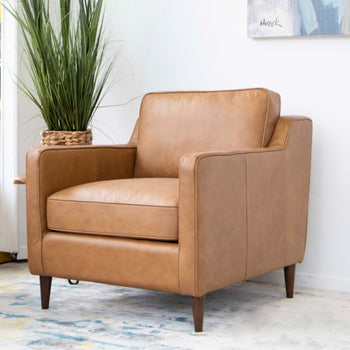 Genuine Full Grain Leather Armchair New Modern Solid and Durable Designer Quality Chair Comfort