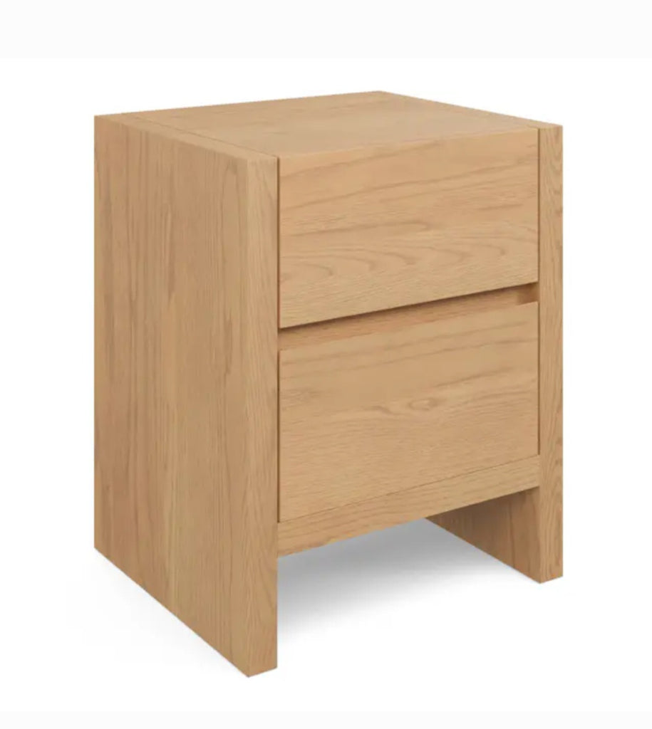 Bedroom Nightstand 2 Drawer Brand New White Oak Finish Designer Quality
