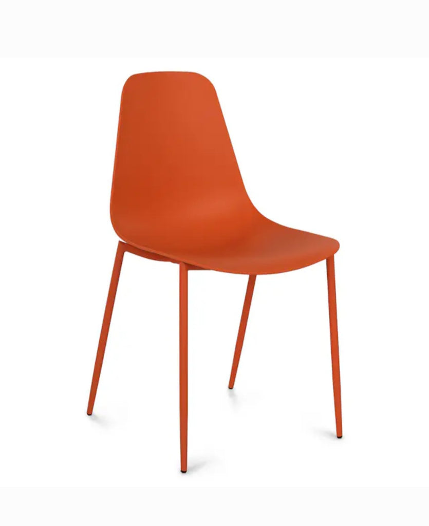 Orange Dining Chair Set Of 2 New Easy Clean Designer Quaity Comfortable Indoor or Outdoor Patio