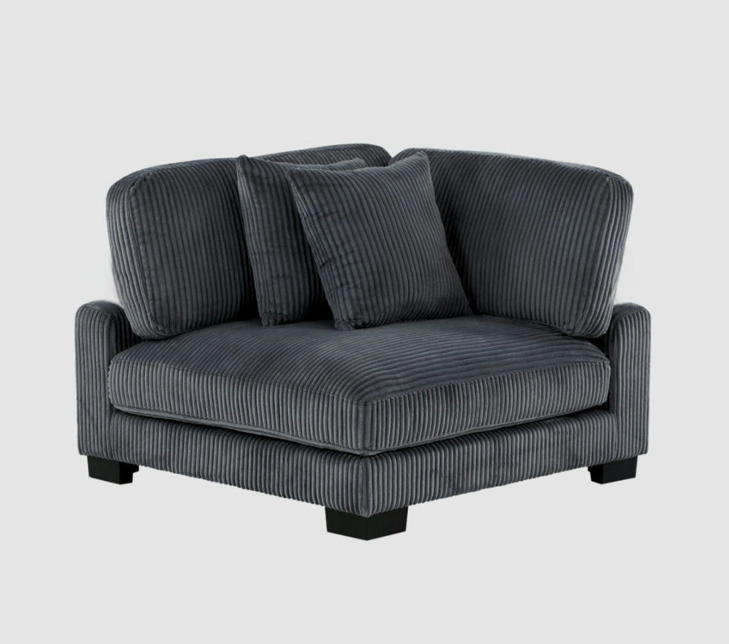 40" Corduroy Corner Accent Chair Lounge New Plush Comfortable Deep Seating Modern Contemporary