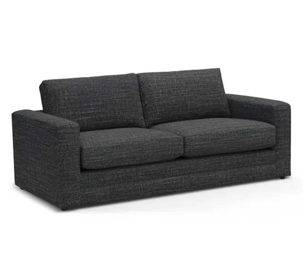 84" Modern Sofa Bed Couch Reversible Cushions and Pillows Charcoal New Queen Sleeper With Mattress Hidabed
