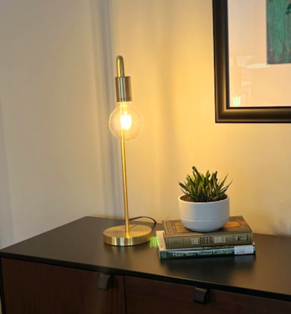 22.5" Accent Desk Table Lamp LED Light Bulb Design Antique Brass Gold Finish Home Lighting Decor Modern