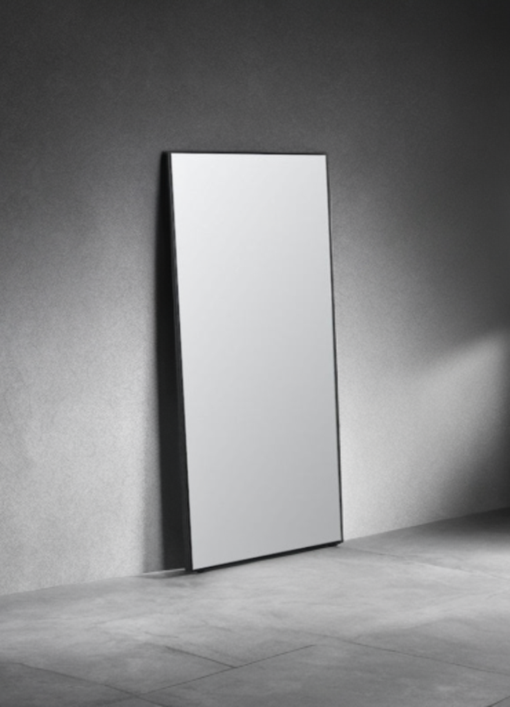 60" x 28" Framed Wall Mount or Floor Body Mirror Black Finish Brand New Modern Decor Designer Quality