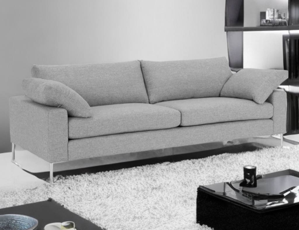 90.5" Sofa Couch Chesterfield New Comfortable Designer Quality Grey With Pillows Modern