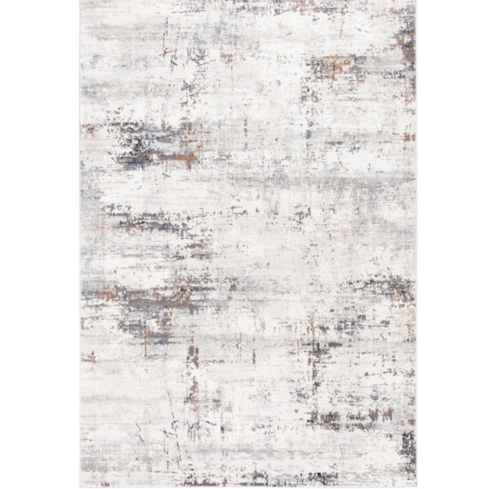 Modern Abstract Grey Ivory Accent Area Rug Brand New Contemporary 8' x 10' Rectangular Quality Plush