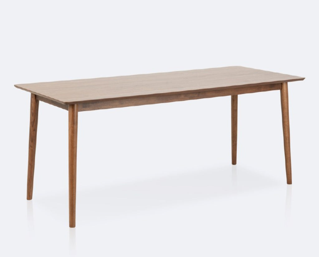 Halifax 71" Rectangular Dining Kitchen Table Walnut Finish Splayed Legs Mid Century Modern