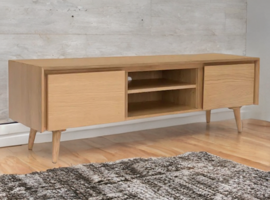 63" Mid Century Modern Media Console Sideboard With Cabinet Storage TV Stand Oak Wood New Durable Designer Quality (Copy)