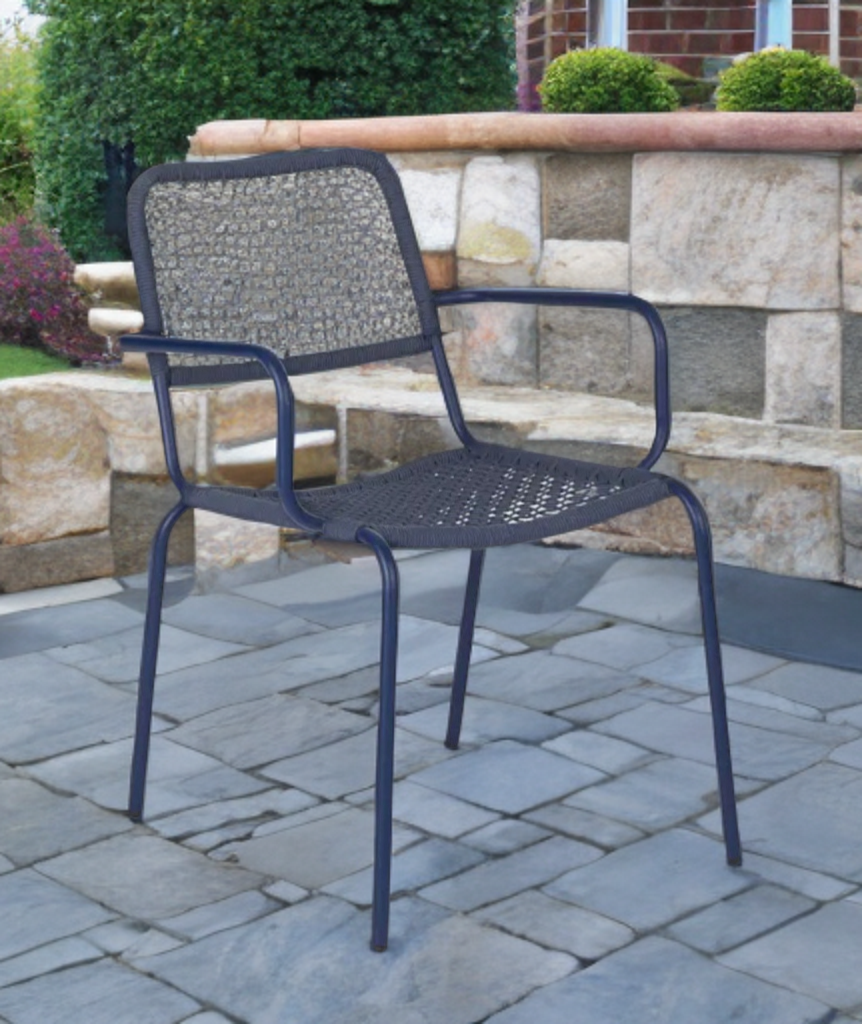 Set of 2 Dining Chair Indoor Outdoor Designer Quality Modern Metal Frame Brand New Patio Sunroom