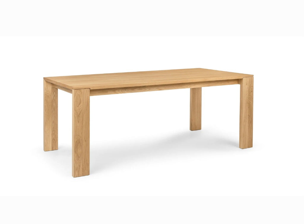 76" Dining Kitchen Table Oak Finish Solid Wood Constuction Mid Century Modern Designer Furniture