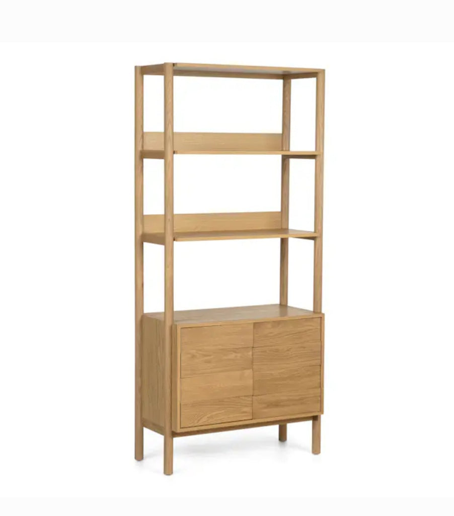 72" Oak Display Book Shelf Cabinet Dining Hutch With Storage New Wood Construction Textured