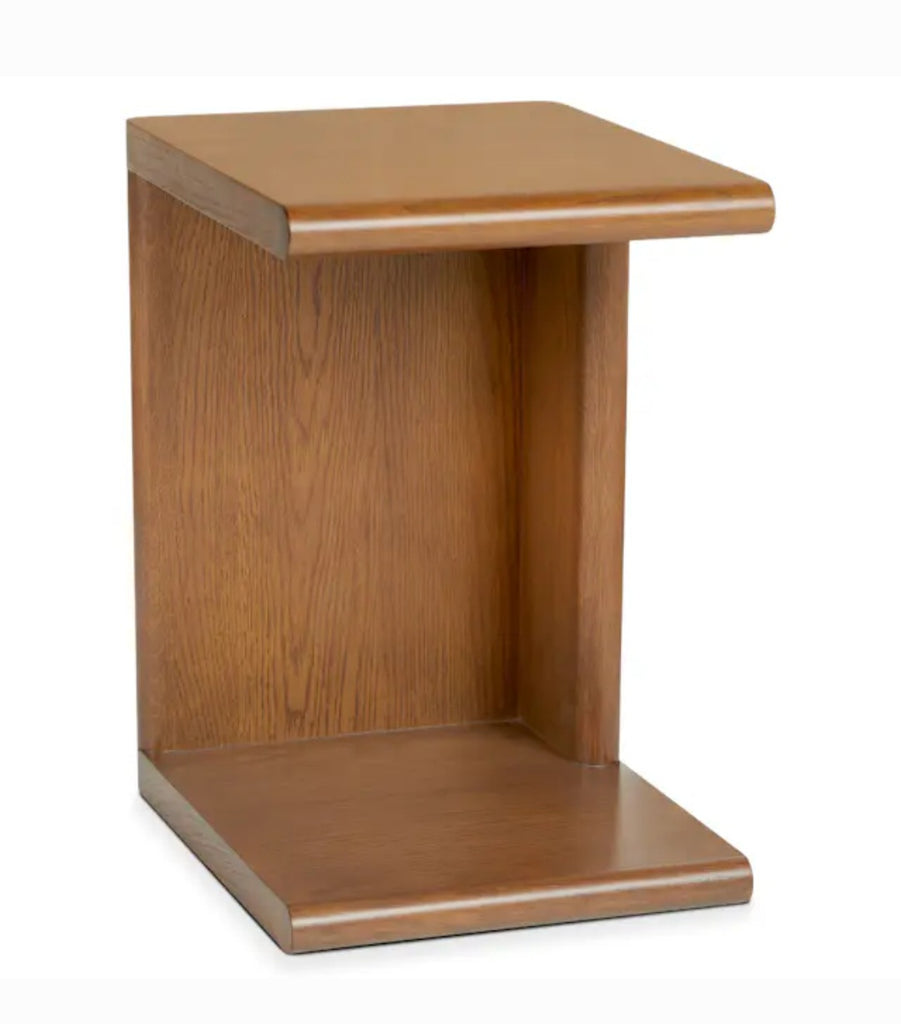 23" New Smoked Oak Scandinavian Modern Side Table Night Stand With Storage / Display Wood