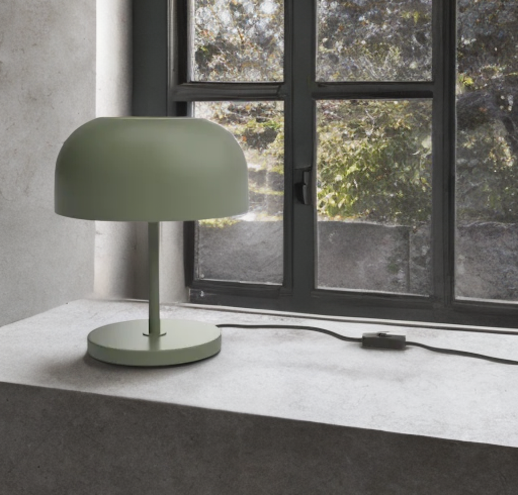 Mid Century Modern Table Lamp Light Design Green Finish Home Lighting Decor Modern
