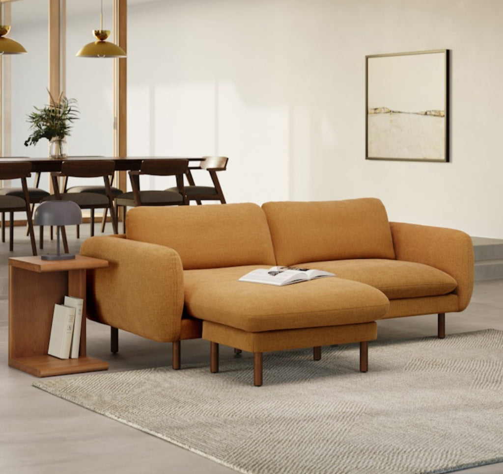 85.5" Ginger Reversible Sectional Sofa Couch Floating Ottoman New Quality Mid Century Modern Designer