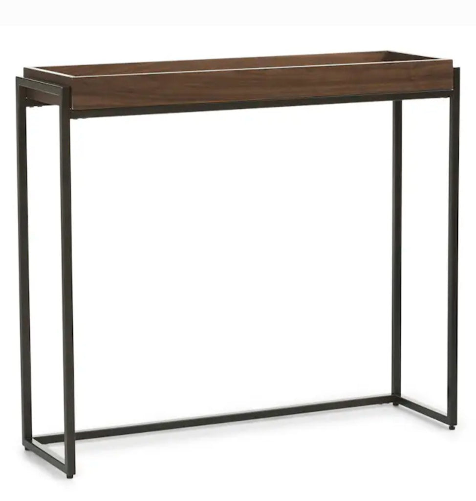 39" Walnut Console Table Brand New In Box Modern Sideboard Display Shelf