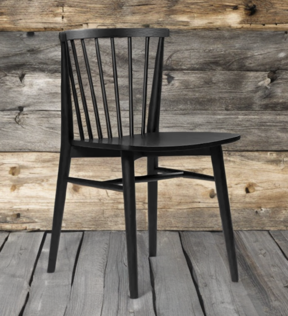Set Of 2 Black Oak Dining Kitchen Shaker Chair Spindle Back New Assembled Home Furniture Durable Quality