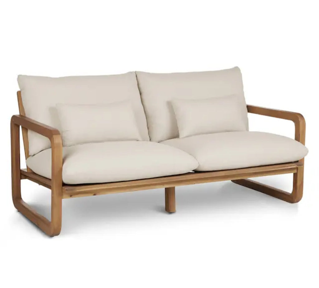 70" Oversized Patio Sofa Couch Solid Wood Construction Comfortable Cushions Included Designer Quality