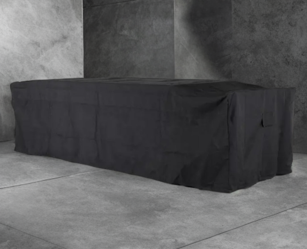 Outdoor Patio Furniture Dining Table Protective Cover With Zipper and Drawstring New In Box Black