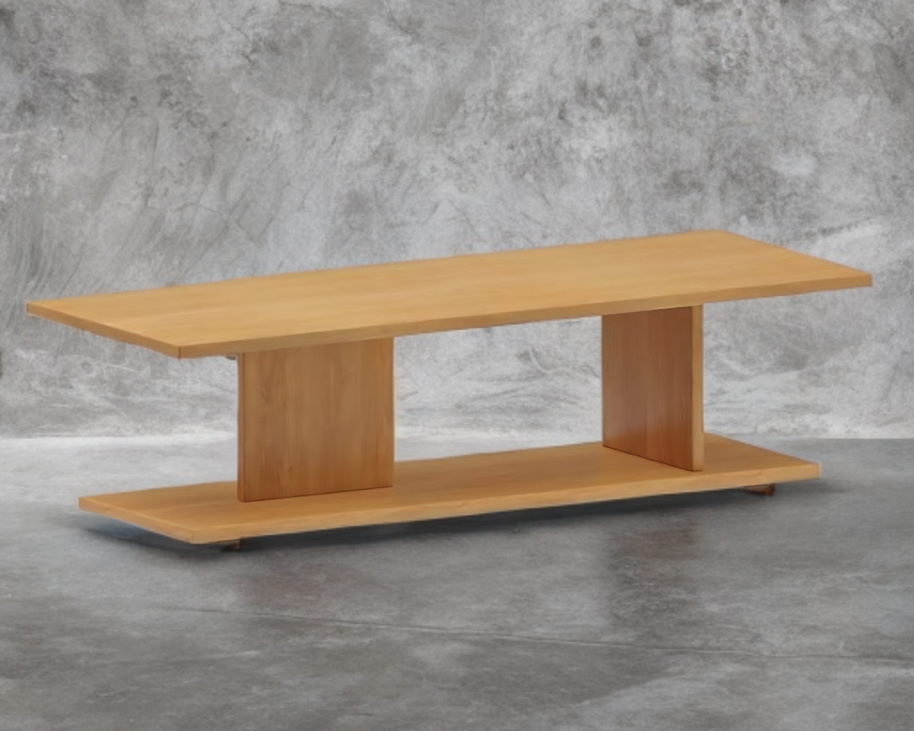 53" Mid Century Modern Coffee / Cocktail Table Natural Finished Oak Wood New Durable Designer Quality