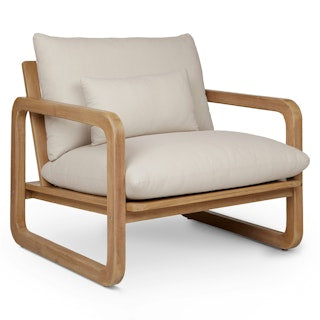 36.5" Oversized Patio Lounge Accent Chair Solid Wood Construction Comfortable Cushions Included Designer Quality