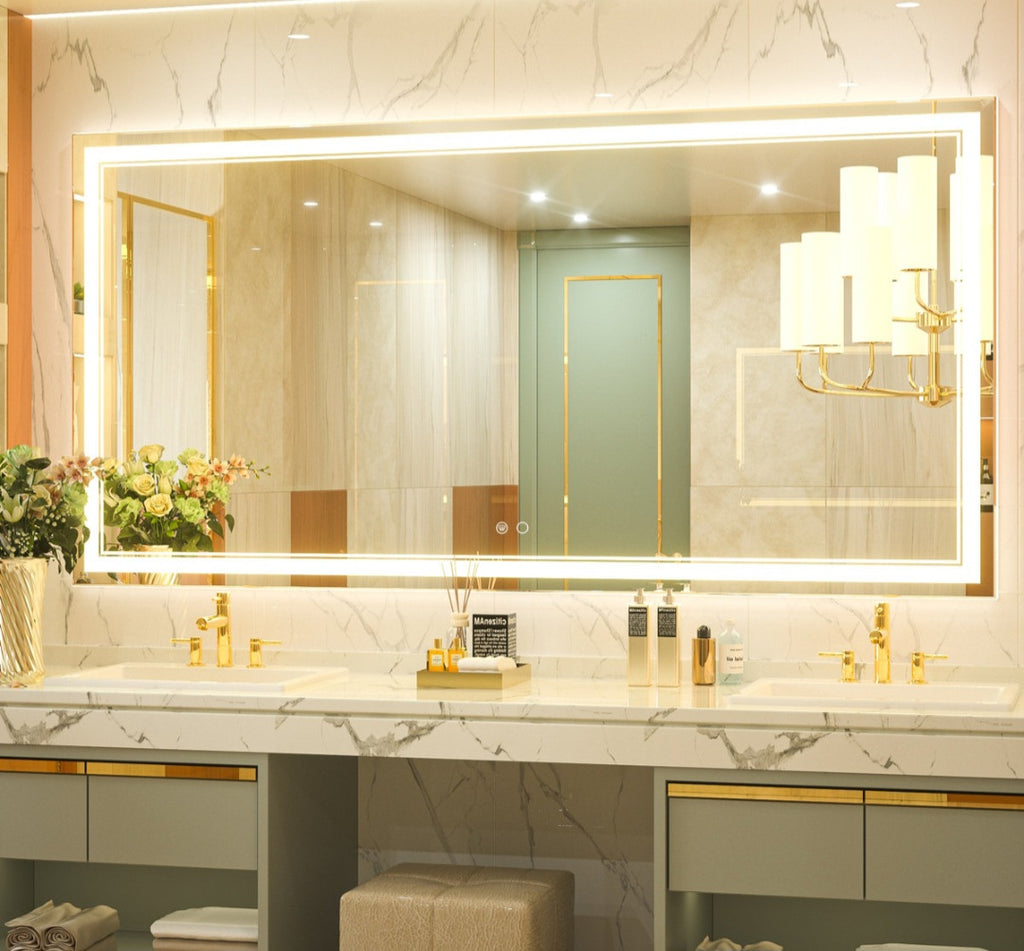 72" x 36" Frameless LED 3 Colour Dimmable Lighting Bathroom Vanity Mirror Memory Function Anti-fog