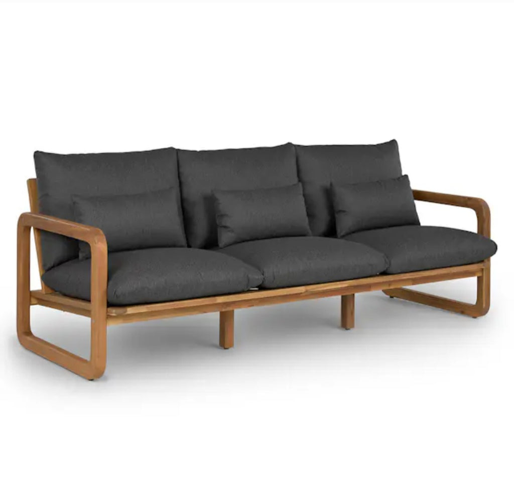 88" Oversized Patio Sofa Couch Solid Wood Construction Comfortable Cushions Included Designer Quality