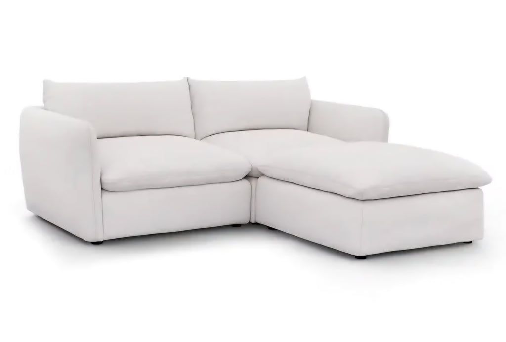 92" Modular Sectional Sofa Couch Feather Down Comfortable New Designer Quality Modern Silver Ivory
