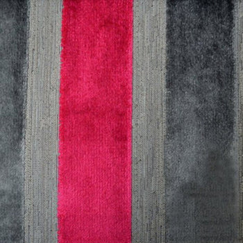 EuropaTex Laras Cut Quality Fabric 22 Yards Ruby Velvet Stripe