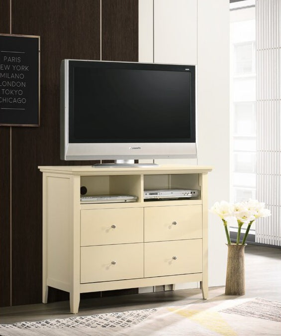 4 Drawer Dresser Sideboard Beige In Color With Drawer Storage Cable Management Display Model