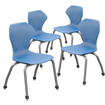Marco Group Apex series 16" classroom chairs Set Of 4 Solid and Durable Brand New Pale Blue In Color