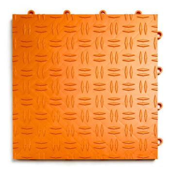MotorDeck 12" x 12" Diamond Garage Flooring Tile Interlocking Brand New Orange In Color Durable
