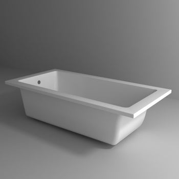 Fine Fixtures Bathroom Drop In Soaking Bath Tub Acrylic Pop Up Chrome Drain Brand New White