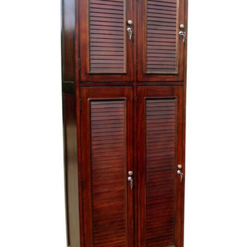 Solid Wood Louvered Bedroom Locker Cabinet Armoire Brand New Quality Furniture Ample Storage