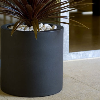 Vondom Cilindro Pot Planter Durable Resin Construction Black In Color Brand New Modern