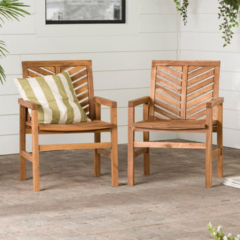 Solid Acacia Wood Dining Chair New In Box Set Of 2 Durable Qulity Beautiful Design Brown In Color