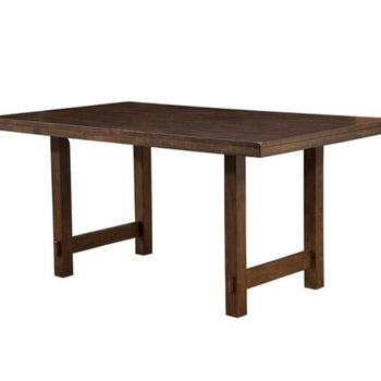 64" Wooden Kitchen Dining Table Distressed Finish Solid Durable Rustic Walnut Finish Brand New