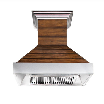 30" Hand Crafted Designer Wood 400 CFM Ducted Wall Mount Range Hood By Zline Brand New