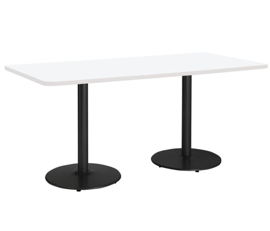 KFI 96" Breakroom Meeting Table New In Box Black Iron Legs Pedestal Ba