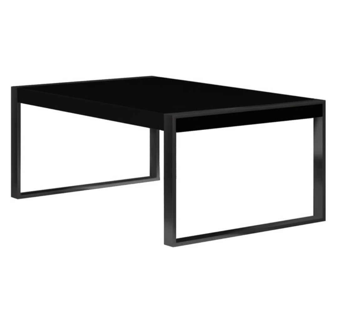 BModern Savant Designer Dining Table Black With Stainless Steel Legs