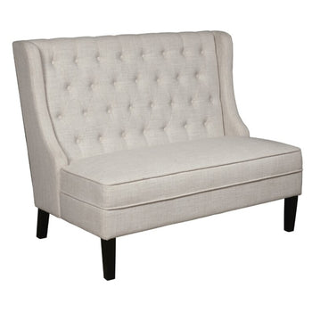 52" Diamond Tufted Upholstered Bench Loveseat Beige In Color Brand New Comfortable