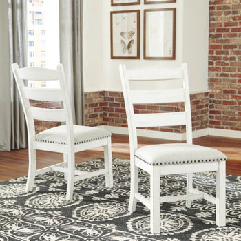 Dining Chair Set of 2 New In Box Vintage White Distressed Finish Upholstered Seat Comfortable