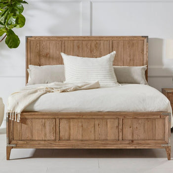 King Size Solid Wood Low Profile Bed Frame With Headboard and Footboard New In Box Bedroom Furniture