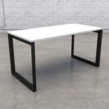 Work Office Desk White Black Finish Brand New In Box Quality Laminate Top Modern Contemporary Table