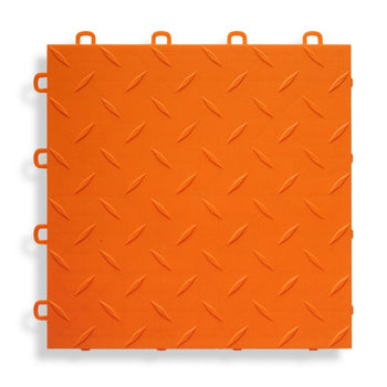 12" x 12" Garage Floor Tile Interlocking Brand New Orange In Color Durable Slip Resistant Diamond Texture