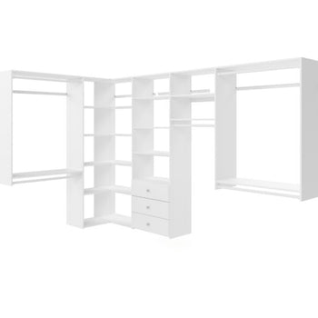 65" x 113" Walk In Closet Organizer Ample Storage New In Box White In Color Modular