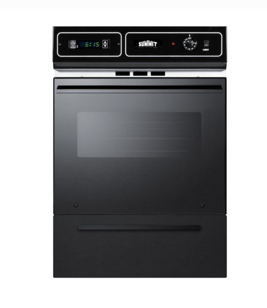 Summit Appliance 24" 2.92 CU FT Gas Single Wall Oven New Black Finish Built In