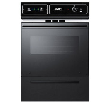Summit Appliance 24" 2.92 CU FT Gas Single Wall Oven New Black Finish Built In